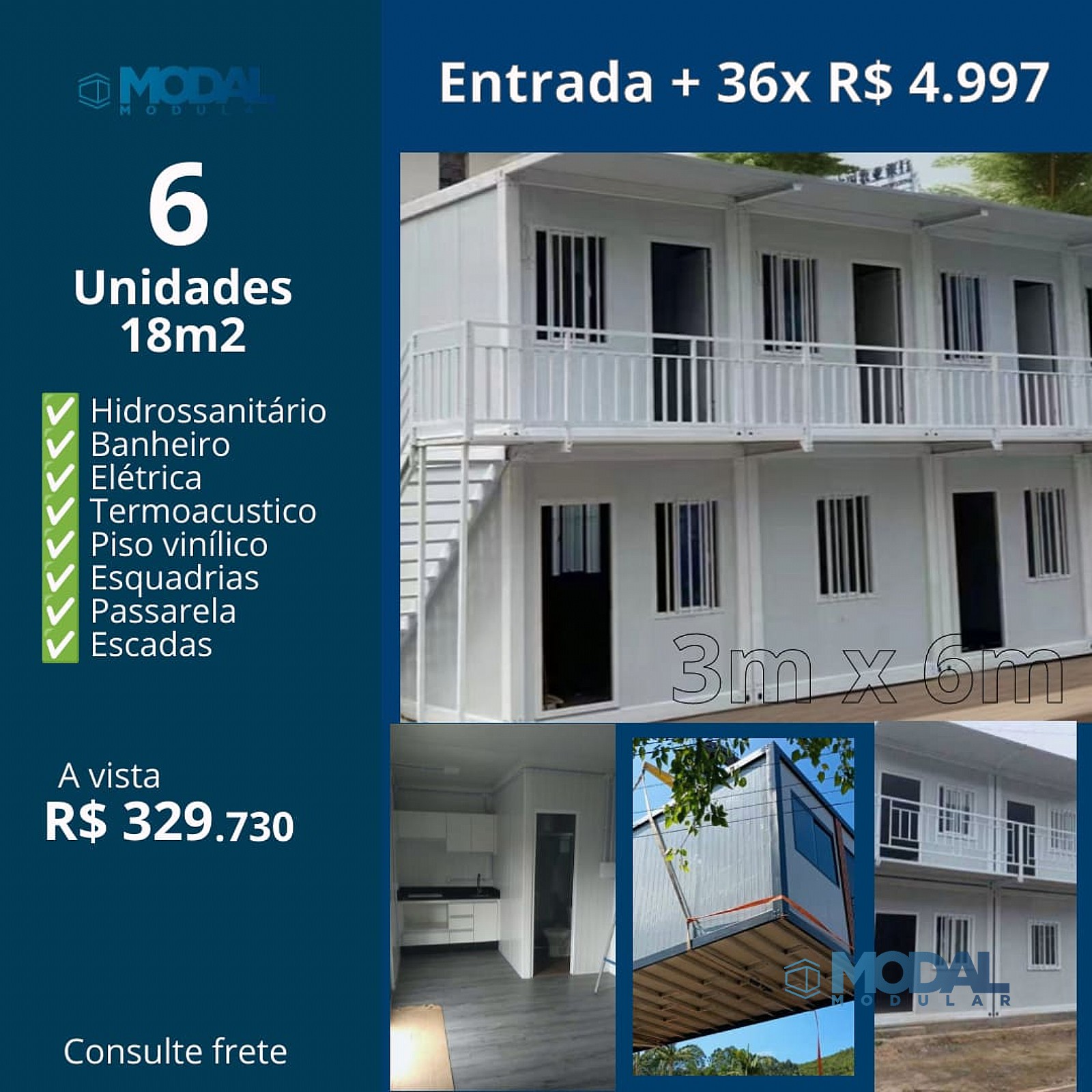 6 Unidades Studios 18m2 PLUS